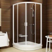 Душевой уголок полукруглый Ravak Blix BLCP4-80 белый профиль стекло transparent 3B240100Z1