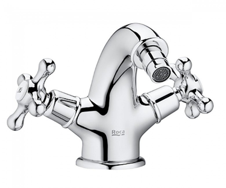 Смеситель для биде двухвентильный Roca Carmen с донным клапаном click-clack латунь хром A5A6A4BC00