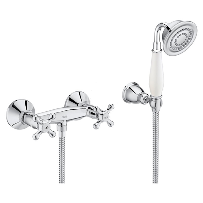 Душовий набір з двохвентильні настінним змішувачем Roca Carmen латунь хром A5A204BC00