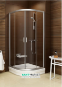 Душовий куточок напівкруглий Ravak Blix BLCP4-80 профіль сатин скло transparent 3B240U00Z1