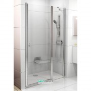 Двері душова двохелементна Ravak Chrome CSD2-110 полірований алюміній прозоре скло 0QVDCC00Z1