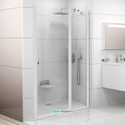 Двері душова двохелементна Ravak Chrome CSDL2-120 профіль білий прозоре скло 0QVGC10LZ1