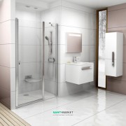 Двері душова двохелементна Ravak Chrome CSDL2-120 профіль сатин прозоре скло 0QVGCU0LZ1