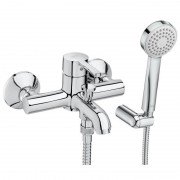 Душевой набор с однорычажным настенным смесителем для ванны и душа Roca Carelia латунь хром A5A018AC0K