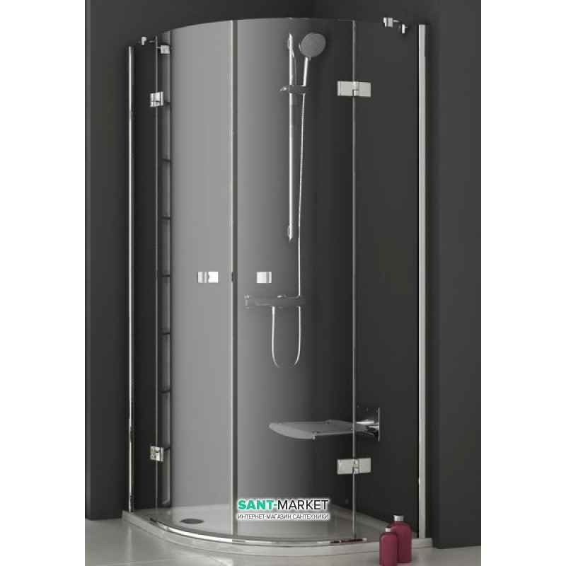 Душевой уголок полукруглый Ravak SmartLine SMSKK4-80 профиль хром стекло transparent 3S244A00Y1