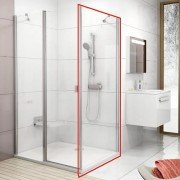 Стенка для душевой кабины Ravak Chrome CPS-100 профиль белый прозрачное стекло 9QVA0100Z1