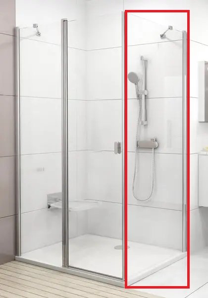 Стенка для душевой кабины Ravak Chrome CPS-100 профиль сатин прозрачное стекло 9QVA0U00Z1