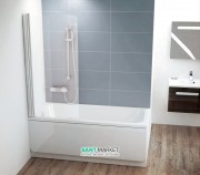 Шторка для прямоугольной ванны Ravak CVS1-80 L одноэлементная левосторонняя профиль сатин стекло transparent 7QL40U00Z1