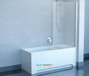 Шторка для прямокутної ванни Ravak CVS1-80 R одноелементна правобічна профіль сатин скло transparent 7QR40U00Z1