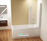 Шторка для прямокутної ванни Ravak CVS1-80 R одноелементна правобічна профіль білий скло transparent 7QR40100Z1