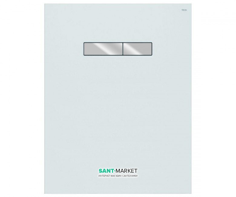 Верхня панель змиву для унітазу TECE TECElux скляна біла клавіші хром глянсовий 9650001
