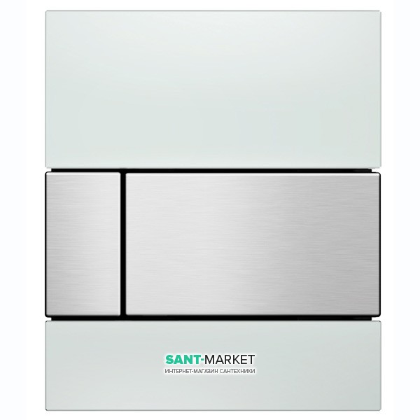 Панель змиву для пісуара TECE TECEsquare Urinal скляна біла клавіша нержавіюча сталь 9242801