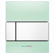 Панель смыва для писсуара TECE TECEsquare Urinal стеклянная зеленая клавиша белая 9242803