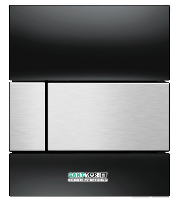 Панель смыва для писсуара TECE TECEsquare Urinal стеклянная черная клавиша нержавеющая сталь 9242806