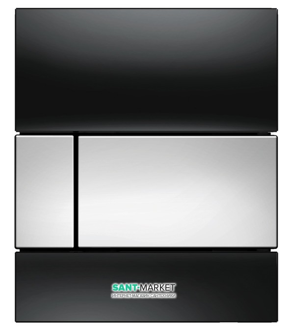 Панель змиву для пісуара TECE TECEsquare Urinal скляна чорна клавіша хром глянсовий 9242807