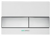 Панель смыва для унитаза TECE TECEsquare с двумя клавишами стеклянная белая клавиши хром глянцевый 9240802