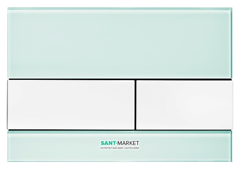 Панель смыва для унитаза TECE TECEsquare с двумя клавишами стеклянная зеленая клавиши белые 9240803