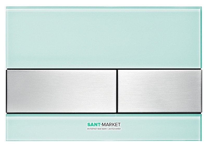 Панель смыва для унитаза TECE TECEsquare с двумя клавишами стеклянная зеленая клавиши нержавеющая сталь 9240804