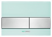 Панель змиву для унітазу TECE TECEsquare з двома клавішами скляна зелена клавіші нержавіюча сталь 9240804