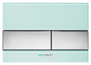 Панель змиву для унітазу TECE TECEsquare з двома клавішами скляна зелена клавіші хром глянсовий 9240805