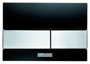 Панель смыва для унитаза TECE TECEsquare с двумя клавишами стеклянная черная клавиши нержавеющая сталь 9240806