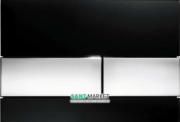 Панель змиву для унітазу TECE TECEsquare з двома клавішами скляна чорна клавіші хром глянсовий 9240807