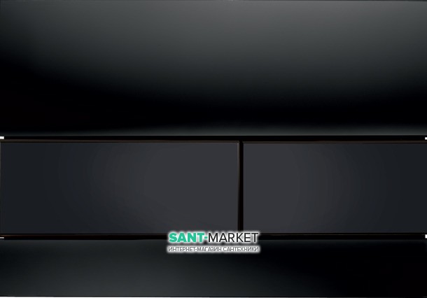 Панель смыва для унитаза TECE TECEsquare с двумя клавишами стеклянная черная клавиши черные 9240809