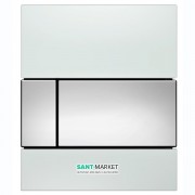 Панель смыва для писсуара TECE TECEsquare Urinal стеклянная белая клавиша хром глянцевый 9242802