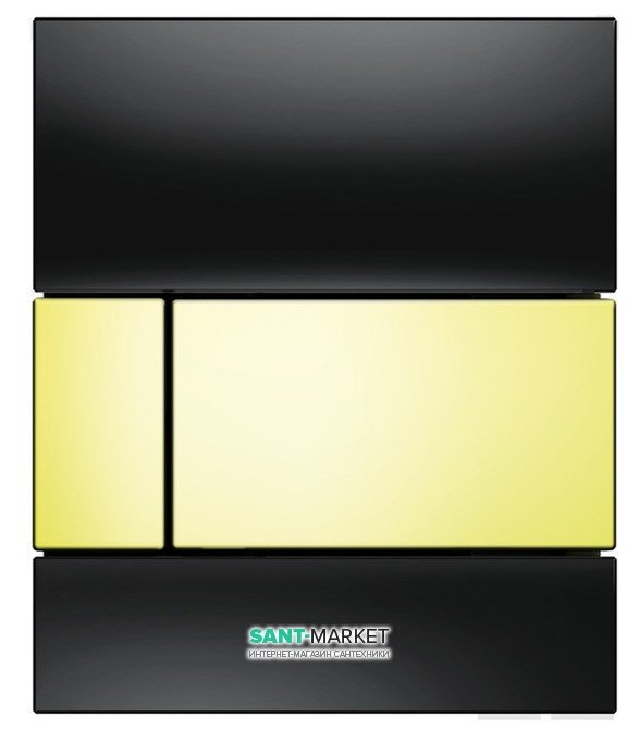 Панель змиву для пісуара TECE TECEsquare Urinal скляна чорна клавіша позолочена 9242808