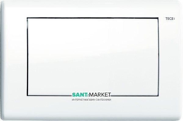 Панель змиву для унітазу Tece TECEplanus з однією клавішею нержавіюча сталь білий глянсовий 9240314