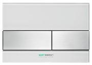 Панель змиву для унітазу TECE TECEsquare з двома клавішами скляна біла клавіші нержавіюча сталь 9240801