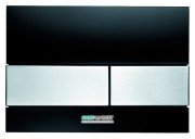 Панель смыва для унитаза TECE TECEsquare с двумя клавишами стеклянная черная клавиши нержавеющая сталь 9240806