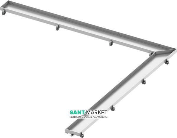 Основа для плитки TECE TECEdrainline Plate для душового трапа полірована кутова 900x900 мм нержавіюча сталь 610970