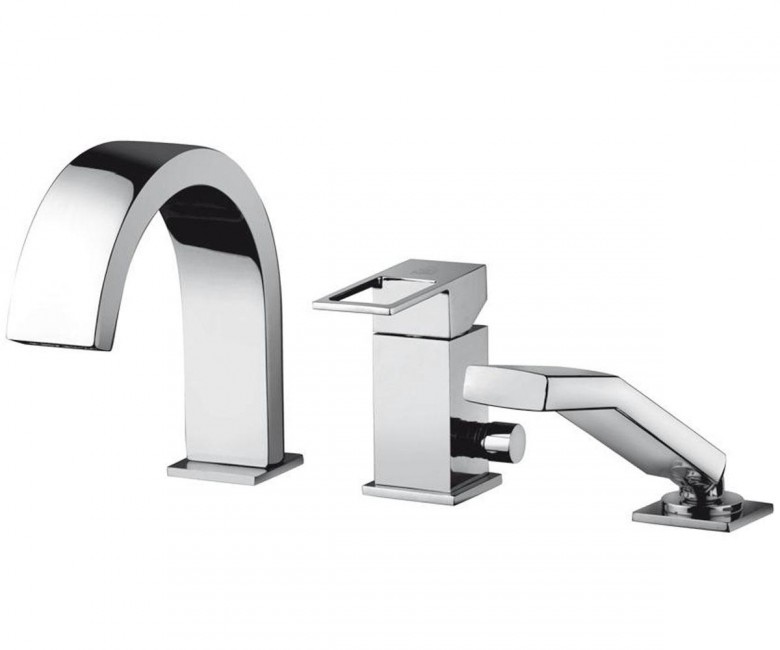 Смеситель однорычажный на борт ванны с душем Paffoni Effe хром EF 040 CR