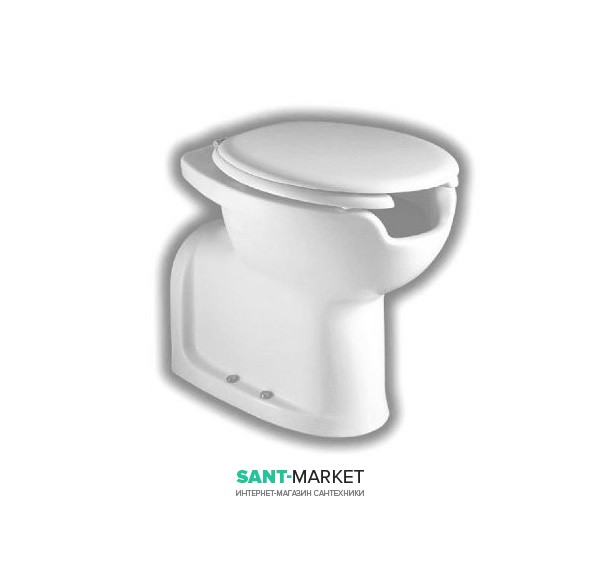 Унітаз підлоговий з обідком Kerasan Disabili без бачка і сидіння білий 020102