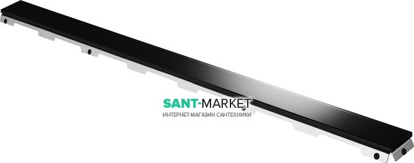 Стеклянная панель TECE TECEdrainlinе с решеткой для слива 150 см черный 601592