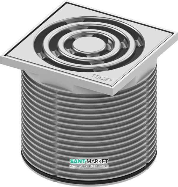 Декоративная решетка для трапа TECE TECEdrainpoint S 100 мм в пластиковой рамке с монтажным элементом 3660001