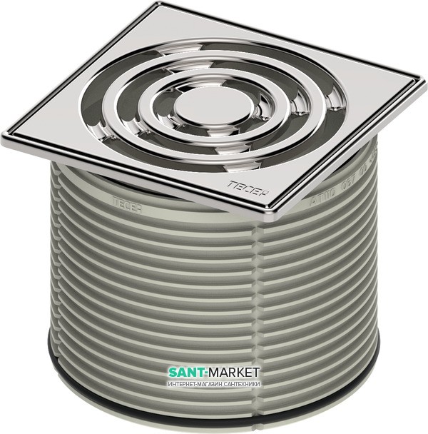 Декоративная решетка для трапа TECE TECEdrainpoint S 100 мм в стальной рамке с монтажным элементом 3660002