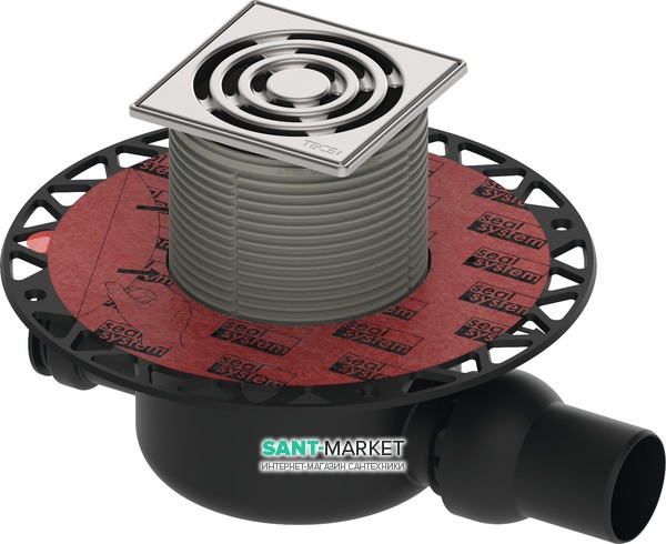 Дренажный трап для душа TECEdrainpoint S S122 с горизонтальным выходом нержавеющая сталь/пластик 3601202