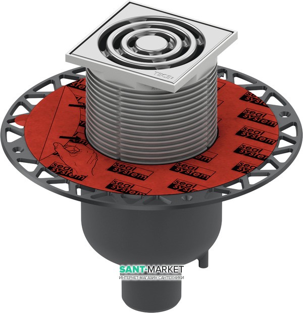 Дренажный трап для душа TECEdrainpoint S S130 с вертикальным выходом нержавеющая сталь/пластик 3601300