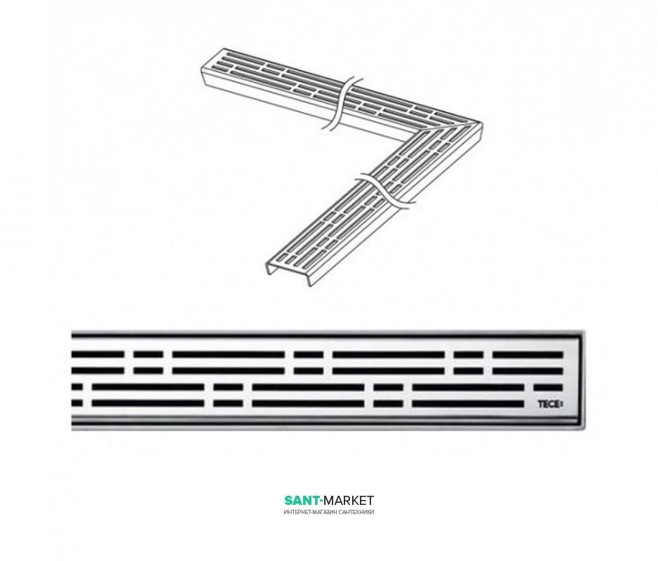 Решетка TECE TECEdrainline Basic для душевого трапа полированная угловая 1000 мм нержавеющая сталь 611010