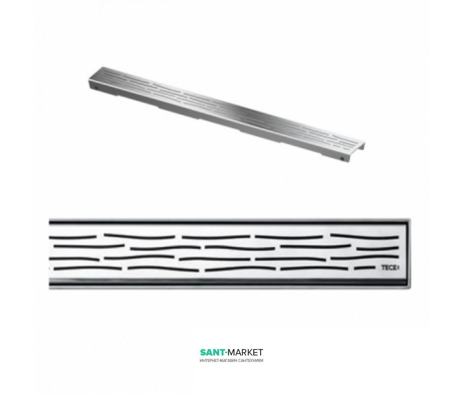 Решітка TECE TECEdrainline Organic для душового трапа полірована пряма 1200 мм нержавіюча сталь 601260