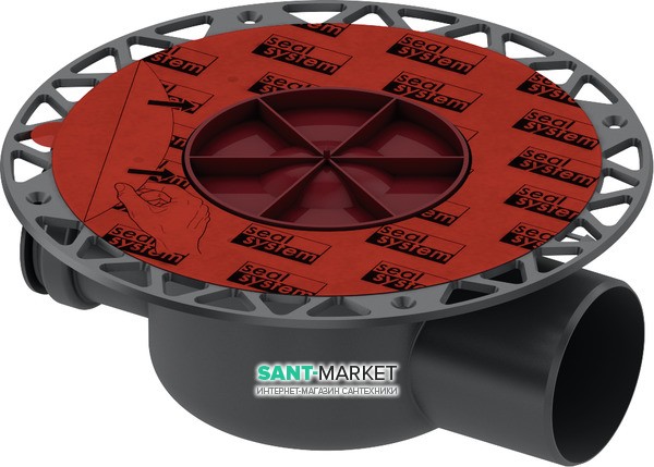 Сифон для дренажного трапа Tece Tecedrainpoint S  DN70 горизонтальный пластик черный 3603500