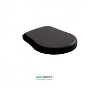 Сиденье с крышкой для унитаза Kerasan Retro черный петли бронза 109304