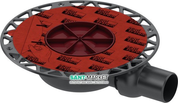 Сифон для дренажного трапа Tece Tecedrainpoint S DN50 низкий горизонтальный для террас и балконов пластик черный 3601401