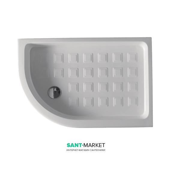 Керамічний душовий піддон Kerasan Retro кутовий лівобічний 80x120 см білий 133301