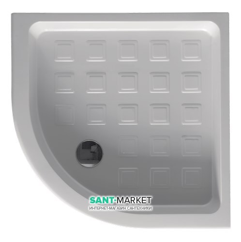 Керамічний душовий піддон Kerasan Retro кутовий напівкруглий 80х80 см білий 134201