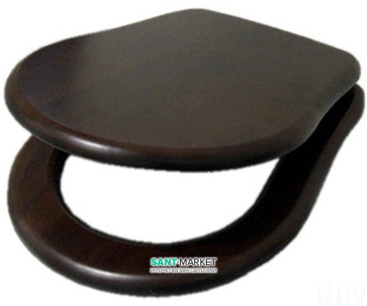 Сиденье с крышкой для унитаза Kerasan Retro орех петли бронза 109340