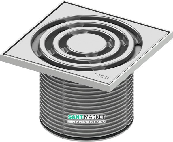 Декоративна решітка для трапа TECE TECEdrainpoint S 150 мм в пластиковій рамці з монтажним елементом 3660003