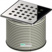 Декоративная решетка для трапа TECE TECEdrainpoint S quadratum 100 мм  в стальной рамке с монтажным элементом 3660007